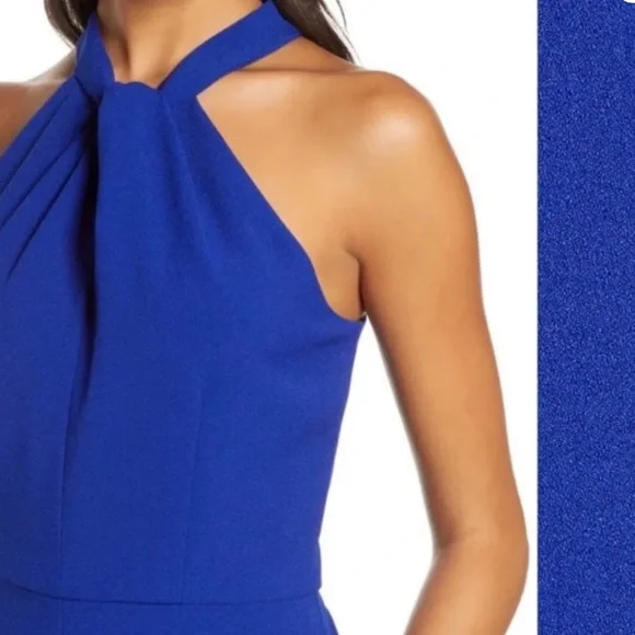 Julia Jordan Cobalt Blue Halter Jumpsuit - Picture 2 of 8